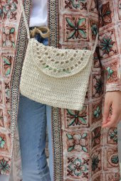 El Örgüsü Yeşil iğne Detaylı Askılı Çanta - 4