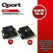 QPORT Q-HEX2 HDMI EXTENDER CAT6 60M 2 Lİ PAKET thumbnail 2