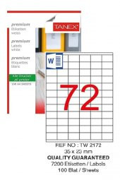 Bilgisayar Etiketi Tw-2172 35x23 mm 100 Lü Lazer Etiket 1 Paket Tanex Davetiye Kargo Koli Kutu Etiketi - 1