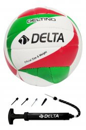 Delta Deltino Özel El Dikişli 5 Numara Voleybol Topu + Çok Fonksiyonlu Top Şişirme Pompası Seti - 1