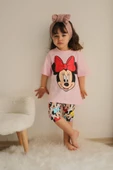 KIZ ÇOCUK MİCKEY MOUSE KAPRİ TAYTLI KISA KOL PAMUK TAKIM - 1