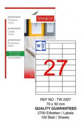 Bilgisayar Etiketi Tw-2327 70x30 mm 100 Lü Lazer Etiket 1 Paket Tanex Davetiye Kargo Koli Kutu Etiketi - 1