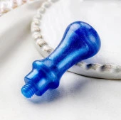 Mum Mühürü Sapı ABS Reçine El Yapımı Sedefli Lacivert M8 Dişli thumbnail 2