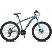 Kron XC 100 27.5 Jant 18" 21 Vites Hidrolik Disk Fren Erkek Dağ Bisikleti - Mat Füme-Gri/Mavi - 1