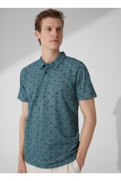 Baskılı Yeşil Erkek Polo T-shirt Ts1014000274 thumbnail 2