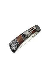 Columbia B3159 A Kahverengi Av / Kamp Çakısı 22cm- Gül Ağacı Sap, Kaplan Işlemeli, Kemerlikli - 2