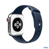 ScHitec 42-49mm Yeni Nesil Apple Uyumlu Akıllı Saat Kordonu Silikon Lacivert - 3