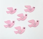 Güvercin Pembe Süsleme Kumaş Sticker 100 Adet - 2