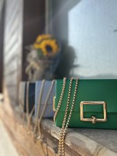 ŞANLI Online Kadın Tokalı Zincir Askılı Çanta Yeşil - 5