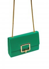 ŞANLI Online Kadın Tokalı Zincir Askılı Çanta Yeşil - 2