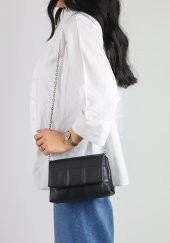 ŞANLI Online Kapitone Zincirli Çanta Siyah - 1