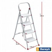 Saraylı Pratik Metal Merdiven Beyaz 4 Basamaklı - 2