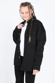 Kadın Oversize Jean Gömlek Siyah - 6