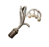 Mum Mühür Damga Kolu Premium Metal Çan Orkidesi Gümüş thumbnail 1