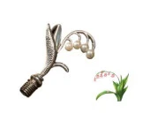 Mum Mühür Damga Kolu Premium Metal Çan Orkidesi Gümüş thumbnail 3