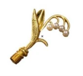 Mum Mühür Damga Kolu Premium Metal Çan Orkidesi Gold thumbnail 1