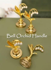 Mum Mühür Damga Kolu Premium Metal Çan Orkidesi Gold thumbnail 9