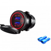 12-24Volt Araç/tekne/motosiklet (Quick) Hızlı Şarj Anahtarlı Kırmızı Işık - 1