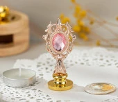 Kraliyet Pembe Taşlı Döküm Metal Mum Mühürü Sapı Rose Gold thumbnail 5