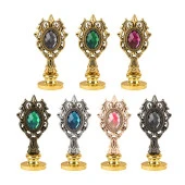 Kraliyet Pembe Taşlı Döküm Metal Mum Mühürü Sapı Rose Gold thumbnail 9