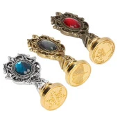 Kraliyet Mavi Taşlı Döküm Metal Mum Mühürü Sapı Antik Gümüş thumbnail 12