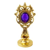 Kraliyet Mor Taşlı Döküm Metal Mum Mühürü Sapı Antik Gold thumbnail 1