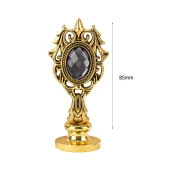 Kraliyet Füme Taşlı Döküm Metal Mum Mühürü Sapı Antik Gold - 2