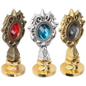 Kraliyet Füme Taşlı Döküm Metal Mum Mühürü Sapı Antik Gold - 6