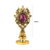 Kraliyet Bordo Taşlı Döküm Metal Mum Mühürü Sapı Antik Gold thumbnail 2