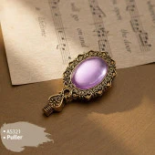 Kraliyet Lavanta Taşlı Döküm Metal Mum Mühürü Sapı Antik Gold thumbnail 4