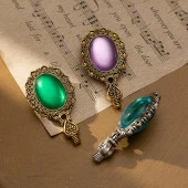 Kraliyet Lavanta Taşlı Döküm Metal Mum Mühürü Sapı Antik Gold thumbnail 8