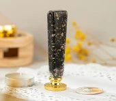 Mum Mühürü Sapı ABS Reçine El Yapımı Simli Siyah M8 Dişli thumbnail 3