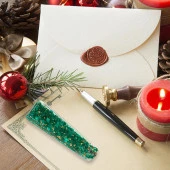 Mum Mühürü Sapı ABS Reçine El Yapımı Simli Yeşil M8 Dişli thumbnail 4