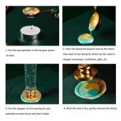 Mum Mühürü Sapı ABS Reçine El Yapımı Simli Yeşil M8 Dişli thumbnail 5