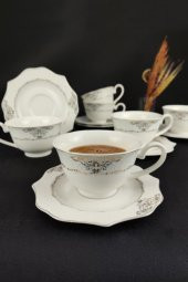 Digithome Porselen 6 Kişilik Çay Nescafe Fincan Takımı Yaldızlı RISE-200 62626 thumbnail 1