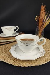 Digithome Porselen 6 Kişilik Çay Nescafe Fincan Takımı Yaldızlı RISE-200 62626 thumbnail 2