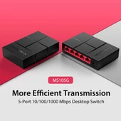 Mercusys MS105G, 5 Port, Gigabit, Yönetilemez, Masaüstü Switch - 5