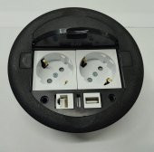 Masa Üstü Priz Siyah+ 2 Ad. Priz+1 Ad. Usb+1 Ad. Ethernet Geçiş - 1