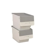 Motek Patateslik Soğanlık Tekerlekli Organizer Çok Amaçlı Saklama Kutusu 2X33 Lt Beyaz+Gri - 1