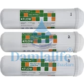 12" NSF Purefer filtre 3 lü İnline Filtre Seti thumbnail 1