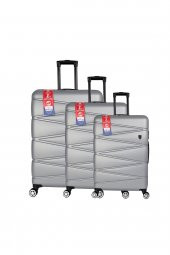 Yefa Dayanıklı Unisex 4 Tekerlekli 3'lü Set Plastik Valiz Seti thumbnail 1