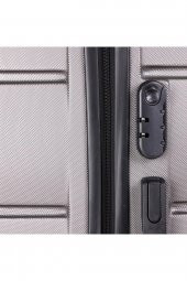 Yefa Dayanıklı Unisex 4 Tekerlekli Plastik Kabin Boy Valiz thumbnail 4