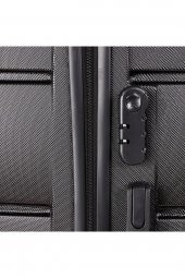 Yefa Dayanıklı Unisex 4 Tekerlekli Büyük Boy Plastik Valiz thumbnail 3