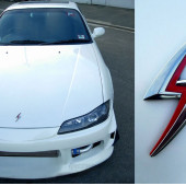 Nissan Silvia S14 S15 Ön Kaput 3M 3D Krom Metal Logo Amblem - 6