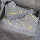 Jordan 1 Mid Iridescent Reflective White - 5