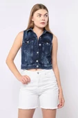 Banny Jeans Kadın Koyu Mavi Yelek - 3