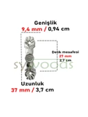 Dekoratif Mini Zamak Kulp 10 Adet Vidalı Kutu Sandık Aksesuar Nikel - 2