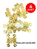 4 Adet Sarı Kelebek Menteşe Kutu ve Sandık Menteşesi Hobi Maket thumbnail 1