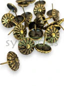 25 Adet 18 mm Papatya Kabara Raptiye Hobi Çivisi Koltuk Çanta Tasarım Aksesuar Süsü - 2