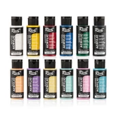Rich Mastermix Akrilik Boya Seti 6 Ana Renk 6 Pastel Renk 35x50 Tuval Metal Şövale Seti Metal Spatül - 2